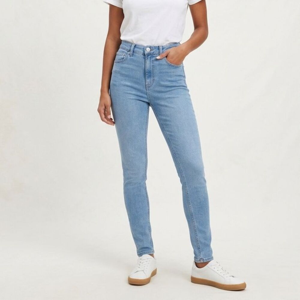 Free People Skinny Jeans Womens 27 Blue Denim Light Wash Straight Leg